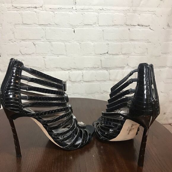 7 SAM EDELMAN snakeskin caged ankle booties EUC - Picture 5 of 6